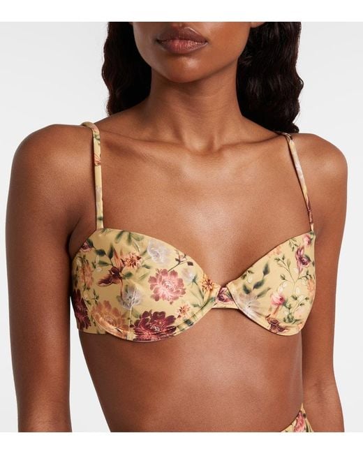 Agua Bendita Natural Magdalena Floral Bikini Top