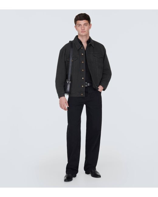 Veste oversize en jean Saint Laurent pour homme en coloris Black