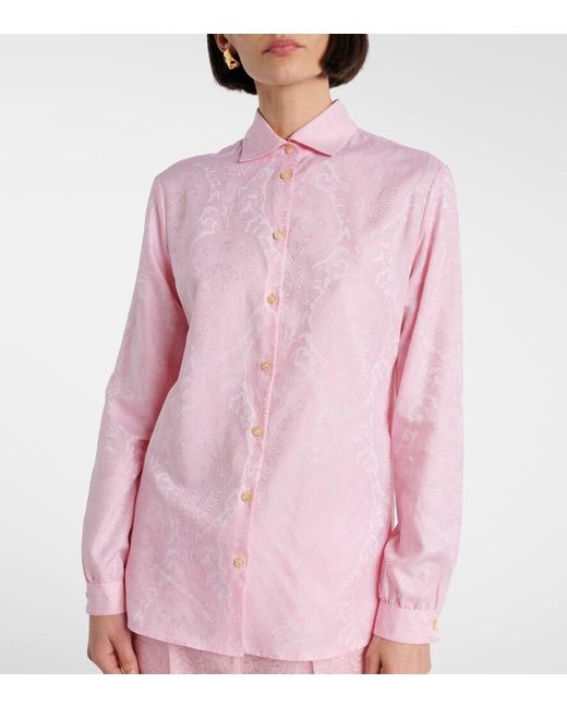 Chemise En Jacquard De Coton Etro en coloris Pink