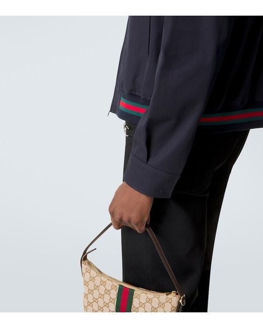 Gucci Blue Web Stripe Cotton Twill Jacket for men