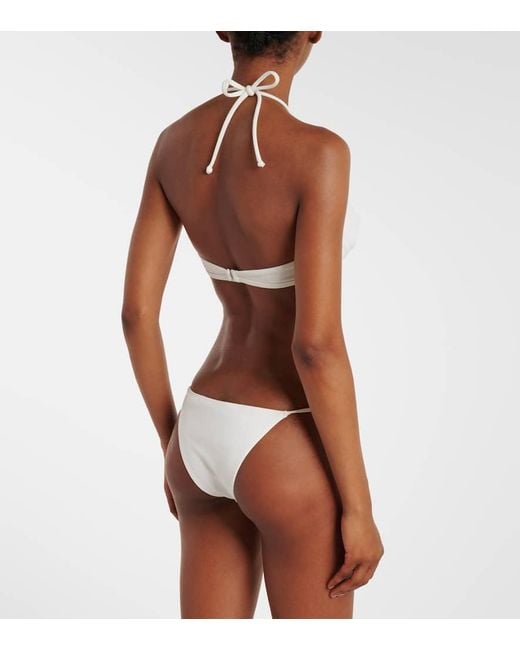 Adriana Degreas White Coquille De Mer Halterneck Bikini