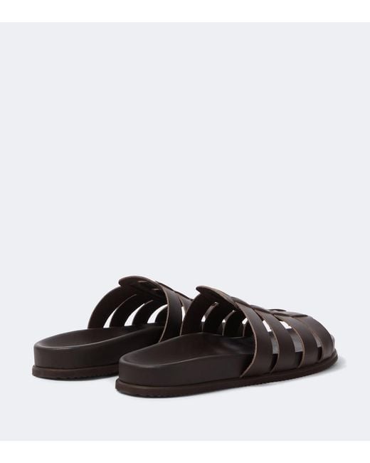 Ancient Greek Sandals Brown Laodamas Leather Fisherman Sandals for men