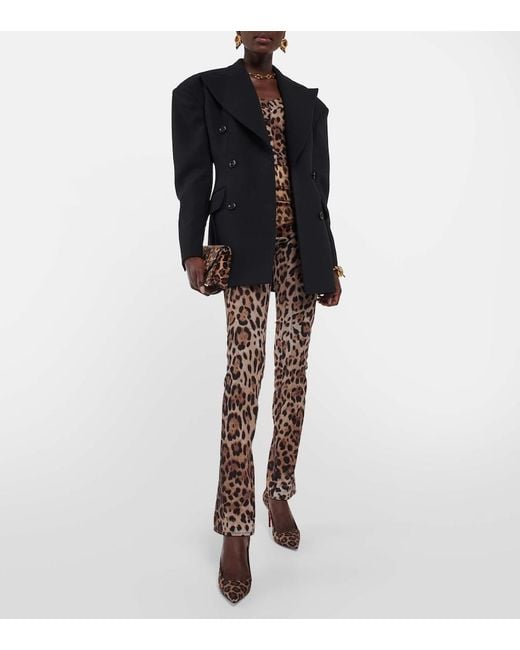 Christian Louboutin Brown Loubi54 Leopard-Print Satin Clutch