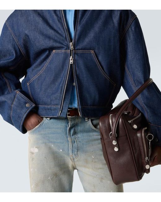 Chaqueta De Denim Con Piel Acne de hombre de color Blue