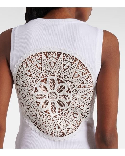 Loewe White Paula's Ibiza Cotton-Blend Tank Top