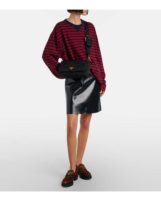 Prada Brown Leopard-Print Calf Hair Penny Loafers