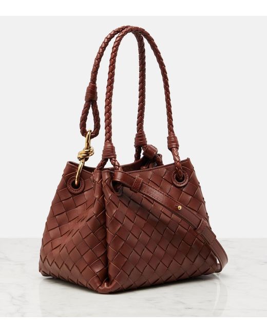Bottega Veneta Brown Tote Bag Parachute Small Aus Leder