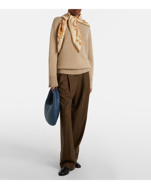 Loro Piana Natural Cashmere Turtleneck Sweater