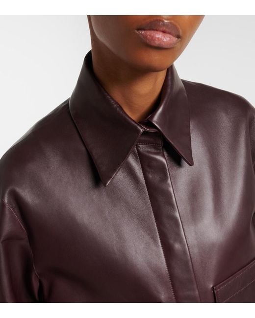 Nour Hammour Brown Darcy Leather Jacket