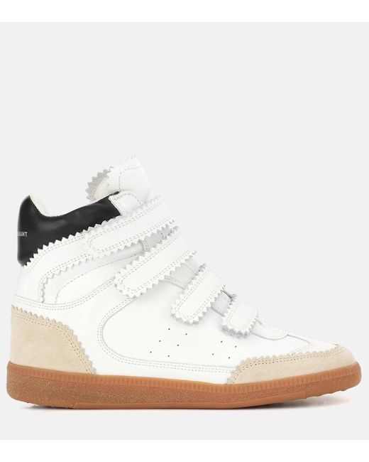 Isabel Marant White Bilsy Leather & Suede High-top Wedge Sneaker
