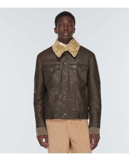 Nanushka Green Boyce Regenerated Leather Jacket for men