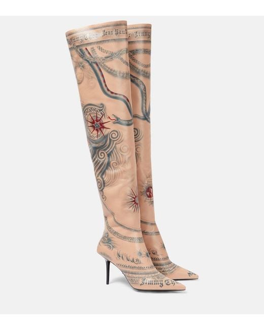 Jimmy Choo Natural Jean Paul Gaultier Over The Knee Boot 90