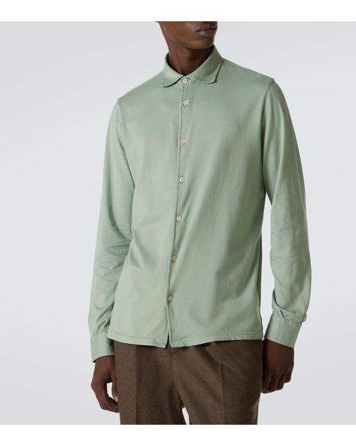 Camisa De Algodon Fedeli de hombre de color Green