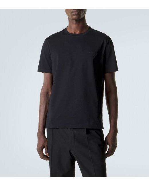 Prada Black Cotton-Blend Jersey T-Shirt for men