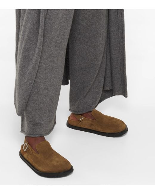 Jil Sander X Birkenstock Berlin Suede Slippers in Green | Lyst 