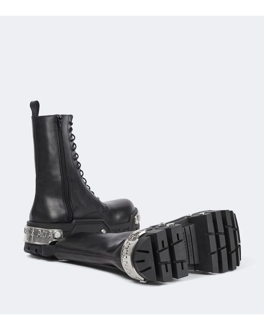 Balenciaga Black Bulldozer Lace-Up Boots for men