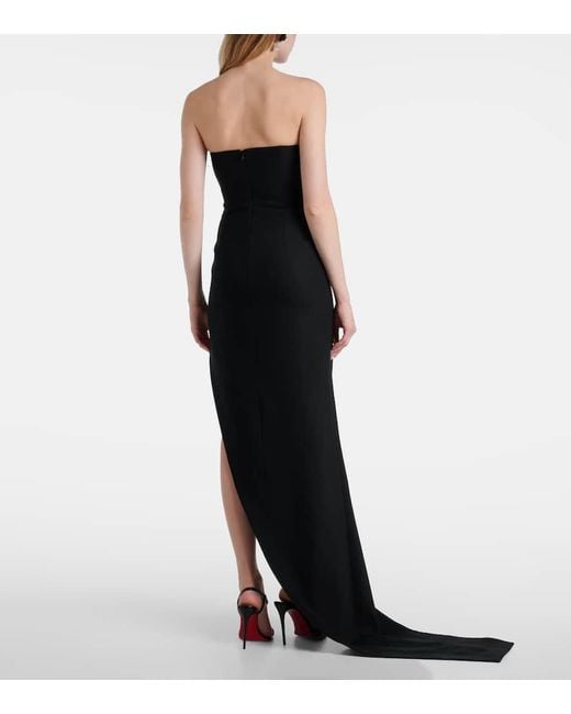 David Koma Black Verzierte Robe Aus Einem Wollgemisch