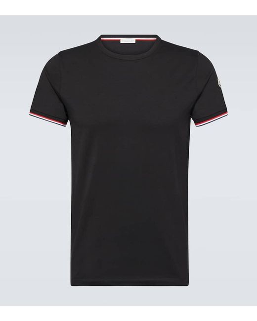 T-shirt in jersey di misto cotone di Moncler in Black da Uomo