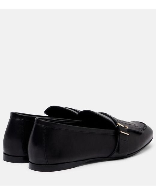 Max Mara Black Leather Lofaers