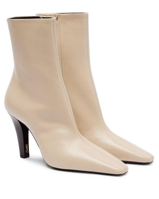 Botines Jill 95 De Piel Saint Laurent de color Natural