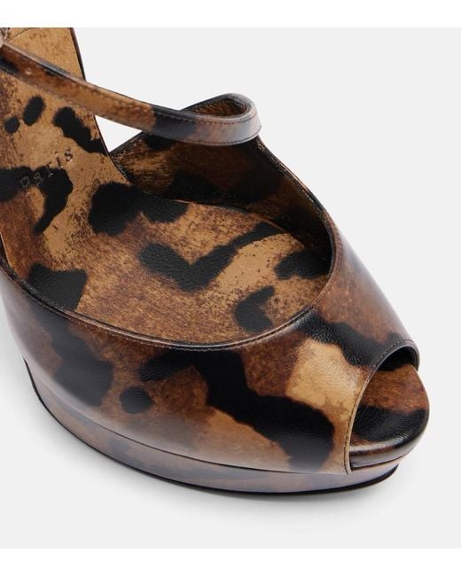 Christian Louboutin Brown Miss Zigourata 160 Leather Platform Pumps