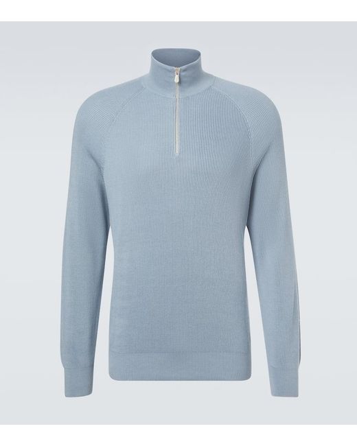 Brunello Cucinelli Pullover Aus Rippstrick in Blue für Herren