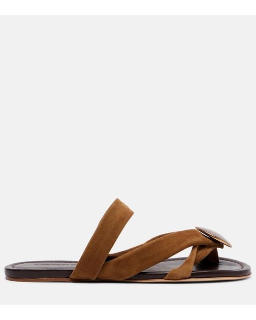 Christopher Esber Brown Doma Embellished Suede Sandals