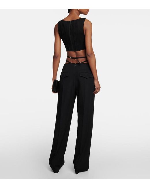 Dion Lee Black Cutout Straight Pants
