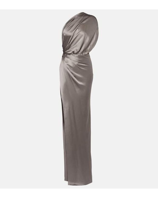Robe Longue En Satin De Soie The Sei en coloris White