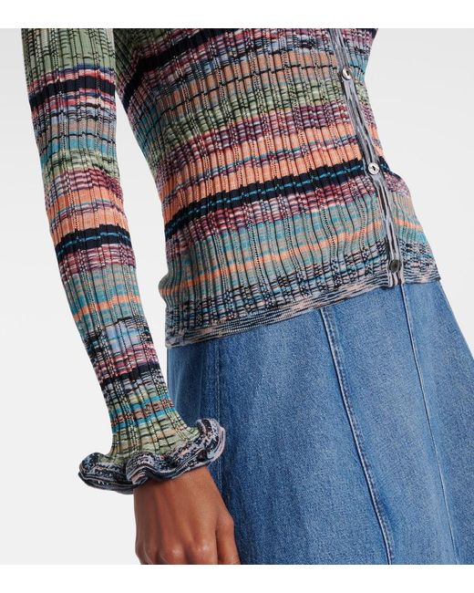Ulla Johnson Blue Lex Striped Cardigan
