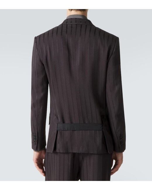 Tom Ford Blue Striped Jacquard Blazer for men