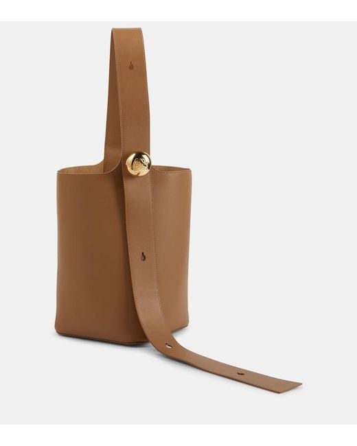 Loewe Brown Pebble Medium Leather Bucket Bag