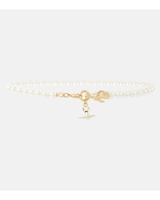 Collana Dragon con perle bijoux di Vivienne Westwood in White