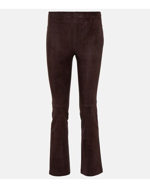 Stouls Brown Jp Twenty Mid-Rise Bootcut Suede Pants