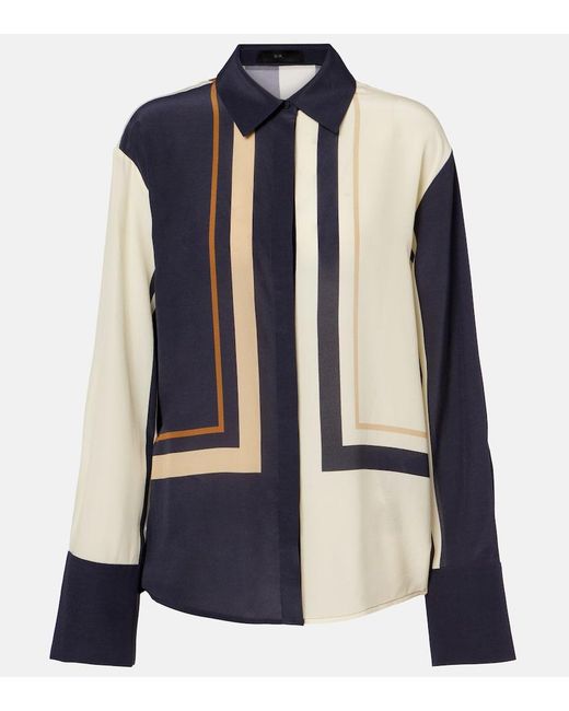 Sir Blue Printed Silk Shirt