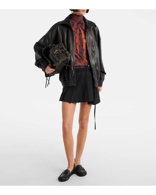 Acne Black Leather Penny Loafers