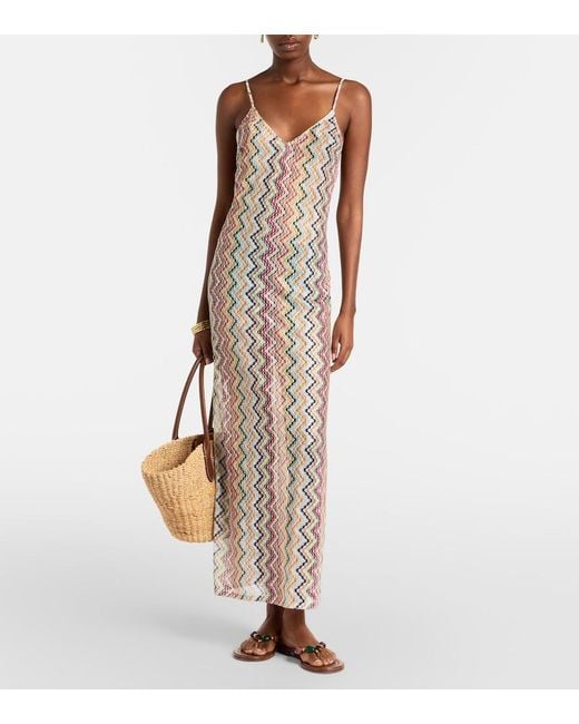 Missoni Natural Zigzag Lame Maxi Dress