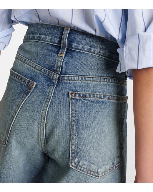 Nili Lotan Blue Russel Low-Rise Denim Shorts