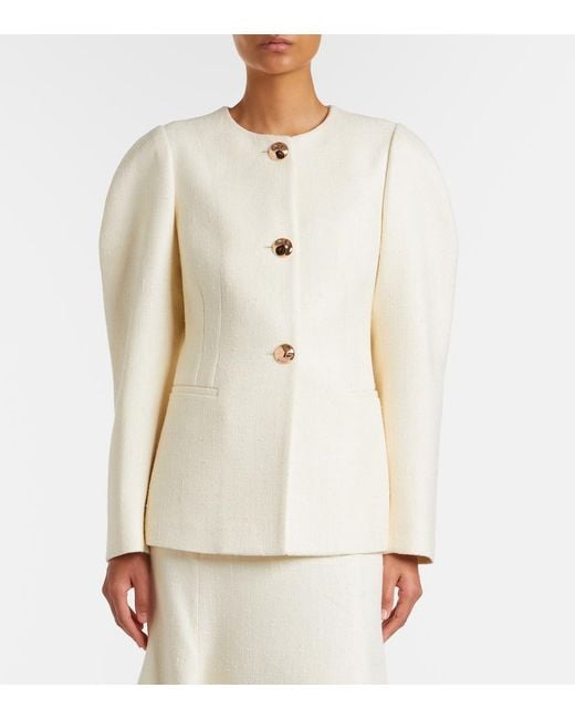 Gabriela Hearst Natural Daelan Silk And Wool Blazer