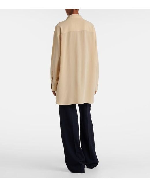 The Row Natural Luka Silk Crepe Shirt