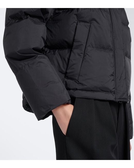 Yves Salomon Black Doudoune Shearling-Trimmed Down Jacket