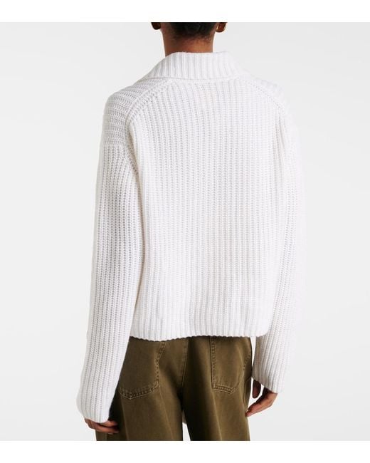 Jardin Des Orangers White Cotton And Cashmere Cardigan