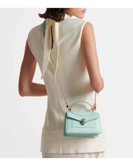BVLGARI Blue Tote Bag Serpenti Forever Aus Leder
