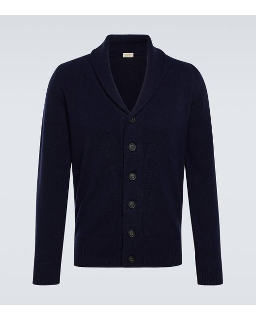 John Smedley Blue Cullen Cashmere And Wool Cardigan for men