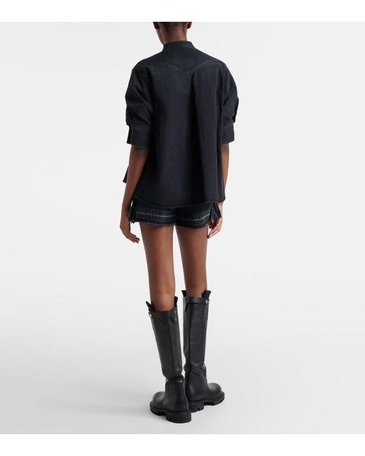 Sacai Black Belted Denim Shorts