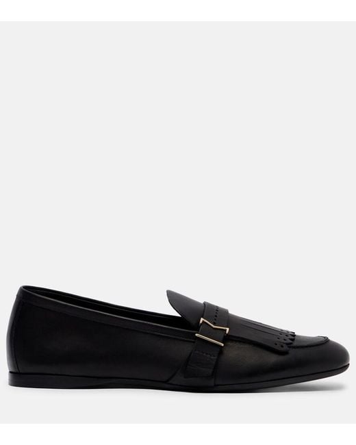 Max Mara Black Leather Lofaers