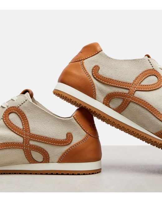Loewe White Ballet Runner 2.0 Suede Sneakers