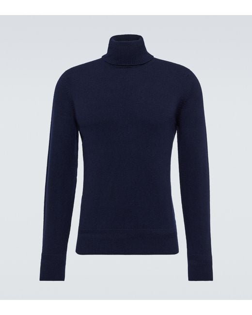 John Smedley Kolton Wool And Cashmere Turtleneck Sweater in Blue for ...