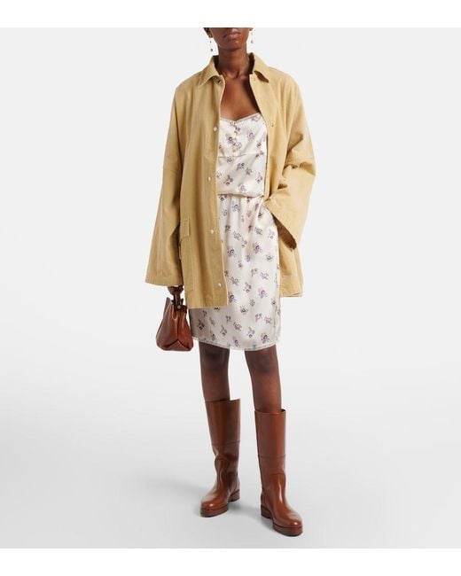 Dorothee Schumacher Natural Shiny Daydream Silk Satin Midi Skirt