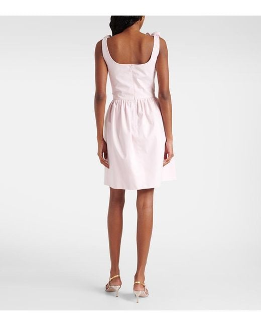 Giambattista Valli Pink Floral-Applique Cotton Minidress